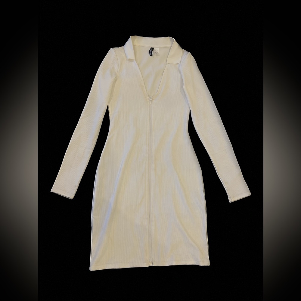 WHITE LONGSLEEVE BODYCON DRESS